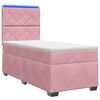 vidaXL Boxspringbed met matras met hoofdeinde Roze 90 x 200 cm Fluweel