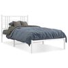 vidaXL Bedframe met hoofdbord metaal wit 107x203 cm