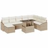 vidaXL Tuin Sofa Set met kussen met opslag 9 pcs Beige en Crème