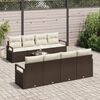 vidaXL Bankstel met kussen 7 pcs Bruin en Cr&egrave;me poly rattan