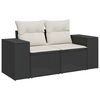 vidaXL 8-delige Loungeset met kussens poly rattan acacia zwart