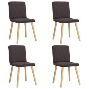 vidaXL Eetkamerstoelen 4 st stof donkerbruin
