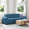 vidaXL | Blauwe Velours Bank | met kussen Blauw Fluweel