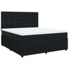 vidaXL Boxspring met matras fluweel zwart 180x200 cm