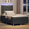 vidaXL LED Box Spring Bed met matras Donkergrijs 120 x 190 cm Stof