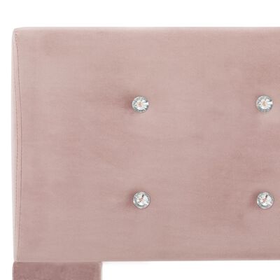 vidaXL Bed met matras fluweel roze 160x200 cm
