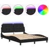 vidaXL Bedframe met LED zonder matras "Zadar" zwart 140x200 cm