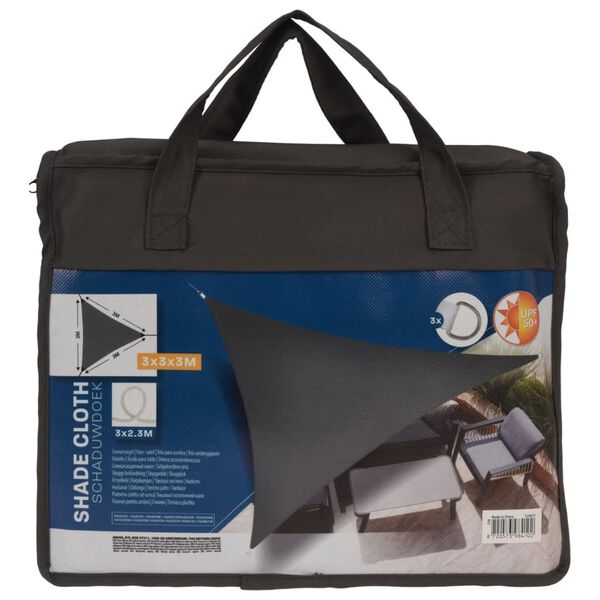 ProGarden Schaduwdoek driehoek 3x3x3 m grijs