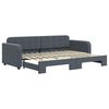 vidaXL Slaapbank met onderschuifbed 80x200 cm fluweel donkergrijs
