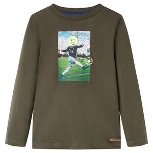 vidaXL Kindershirt met lange mouwen 104 kakikleurig