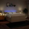 vidaXL Boxspring met matras stof cr&egrave;mekleurig 200x200 cm