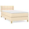 vidaXL Boxspring met matras stof cr&egrave;mekleurig 80x200 cm