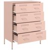 vidaXL Dressoir 68x39x89 cm staal roze