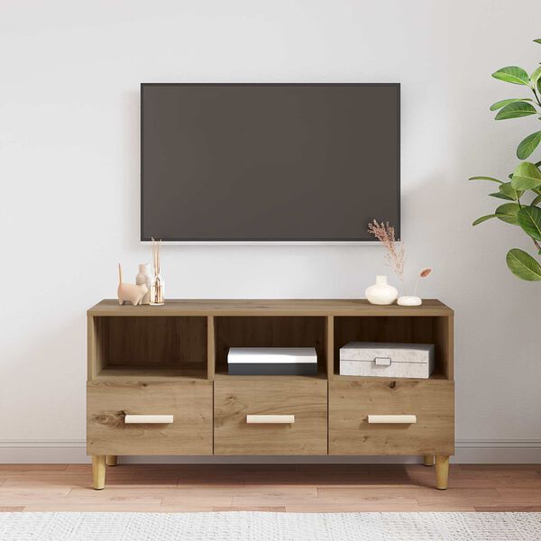 vidaXL TV-kast Ambachtelijk eiken 102 x 36 x 50 cm Bewerkt hout