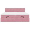 vidaXL Ottoman bed met matrassen en LED's 200x200cm fluweel roze