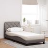 vidaXL Bed met matras stof taupe 90x190 cm