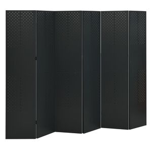 vidaXL Kamerscherm met 6 panelen 240x180 cm staal zwart