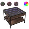 vidaXL Salontafel met Infinity LED 50x50x38 cm bruin eikenkleurig