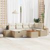 vidaXL Tuin Sofa Set met kussen met opslag 7 pcs Beige Poly riet