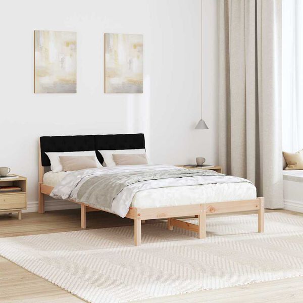 vidaXL Bedframe Bruin en zwart 120 x 190 cm Massief grenenhout
