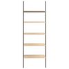 vidaXL Ladderrek met 5 schappen 64x34x185,5 cm lichtbruin en zwart