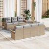 vidaXL Tuinbankenset met opslag 8 pcs Beige en Licht Grijs poly rattan