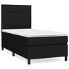 vidaXL Boxspring met matras stof zwart 100x200 cm