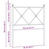 vidaXL Vervangend hoofdbord 80 cm metaal zwart