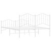 vidaXL Bedframe met hoofd- en voeteneinde metaal wit 135x190 cm