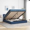 vidaXL Ottoman bed met matras 200x200 cm stof blauw