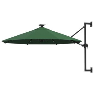 vidaXL Wandparasol met LED's 300 cm groen