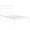 vidaXL Bedframe met hoofdbord metaal wit 90x200 cm
