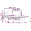 vidaXL Bedframe met Gevoerd Hoofdgedeelte Donkergrijs 200 x 200 cm