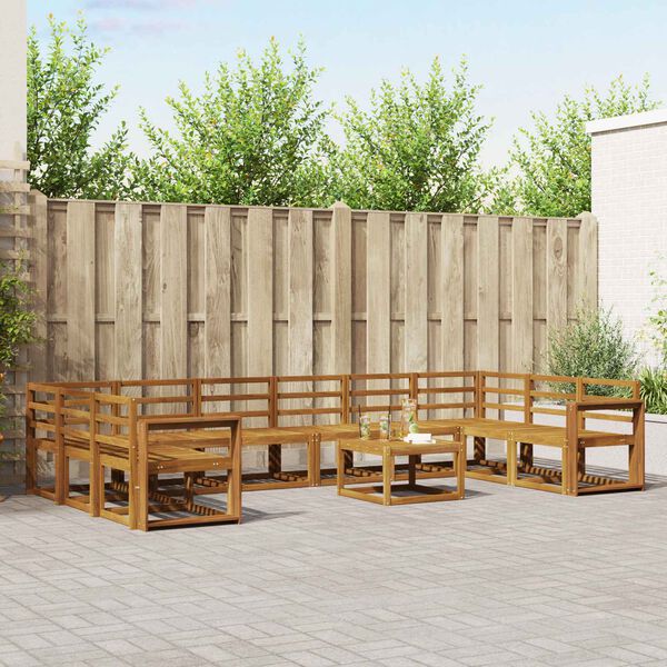 vidaXL Buiten bankenset 11 pcs Naturel Massief Acaciahout