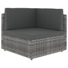 vidaXL 10-delige Loungeset poly rattan grijs