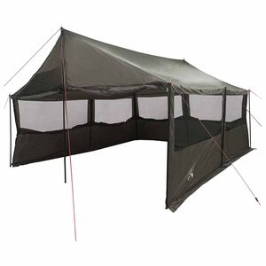vidaXL Gezinstent Bruin grijs 450 x 400 x 265 cm Polyester en staal