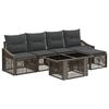 vidaXL Tuinbankenset 6 st Grijs en Donkergrijs poly rattan