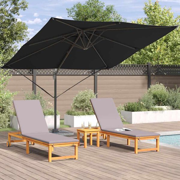 vidaXL Roma Parasol Zwart 286 x 285 x 265 cm Polyester en Aluminium
