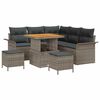 vidaXL Tuin Sofa Set met kussen met opslag met kussen 8 pcs Grijs