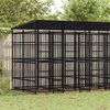 vidaXL Hondenkennel met dak 9,22 m&sup2; staal