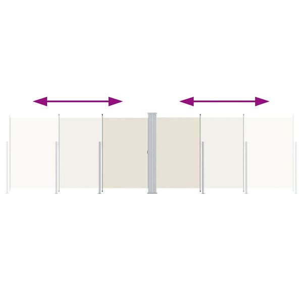 vidaXL Windscherm uittrekbaar 180x600 cm crèmekleurig