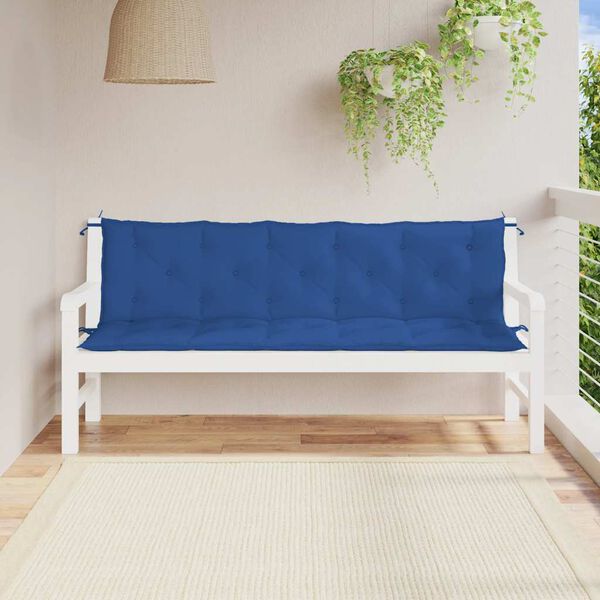 vidaXL Tuinbankkussen 180x(50+50)x7 cm oxford stof blauw