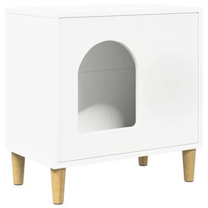 vidaXL Kattenhuis Wit 51 x 30 x 52 cm Bewerkt hout