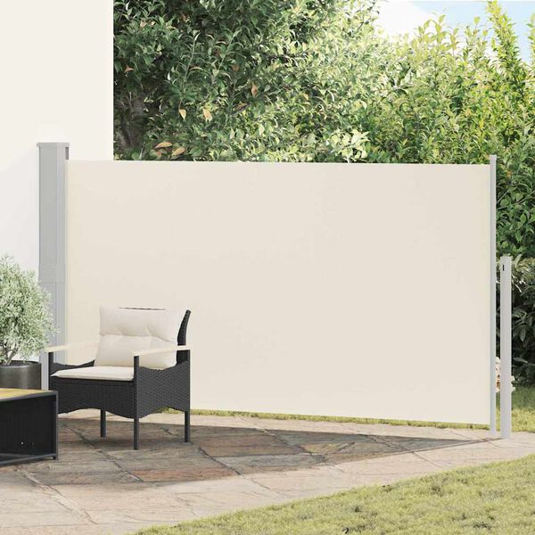 vidaXL Tuinscherm uittrekbaar 170x300 cm cr&egrave;me
