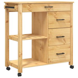 vidaXL Keukentrolley MONZA 84x40x88,5 cm massief grenenhout