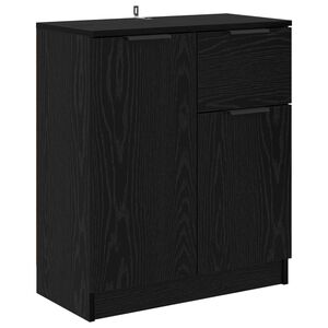 vidaXL Dressoir Zwart Eiken 60 x 30 x 70 cm Bewerkt hout