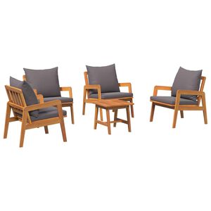 vidaXL Bistroset 5 st Bruin Massief Acaciahout