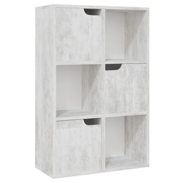 vidaXL Boekenkast 60x27,5x88 cm bewerkt hout betongrijs