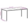 vidaXL Tuintafel met glazen blad 190x90x75 cm poly rattan wit
