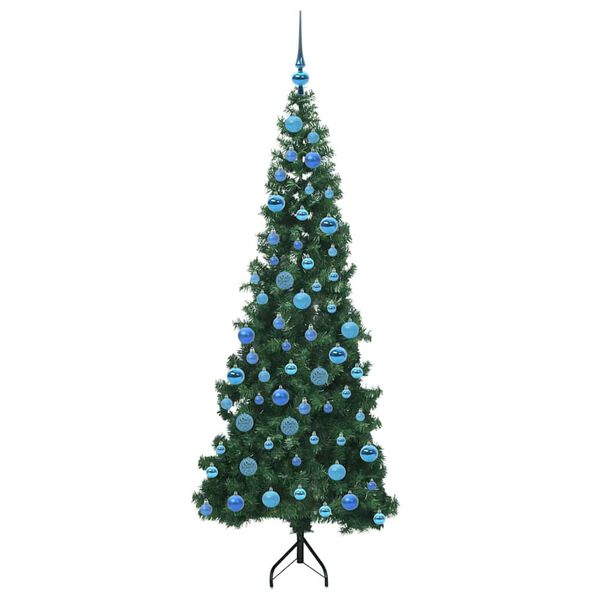vidaXL Hoek Kunstkerstboom met 300 LED Groen 180 cm PVC en Metaal